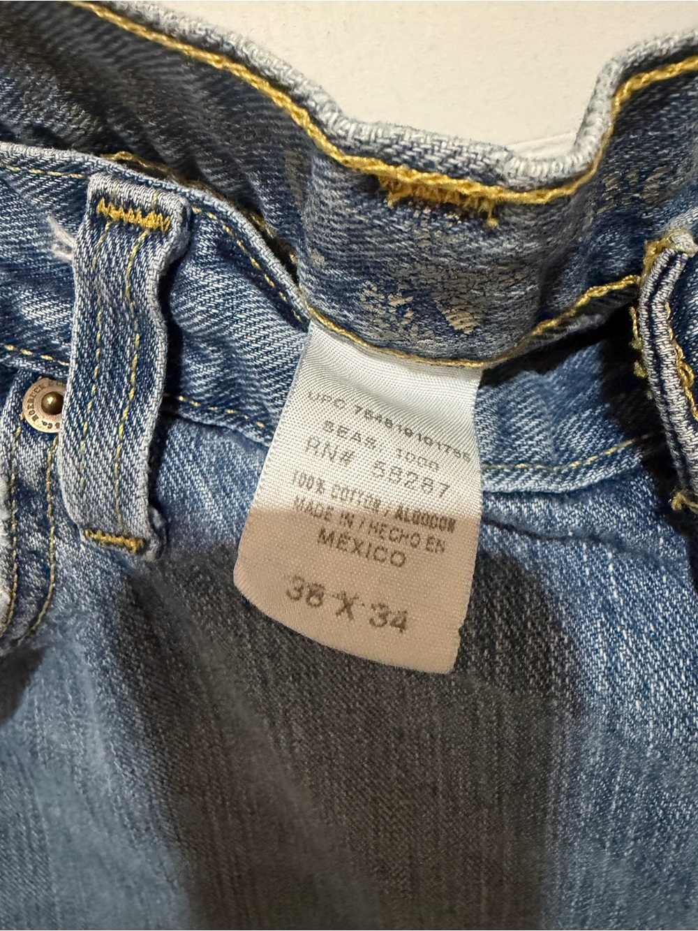 Men's Straight-Leg Blue Denim Jeans - Picture 3 of 5
